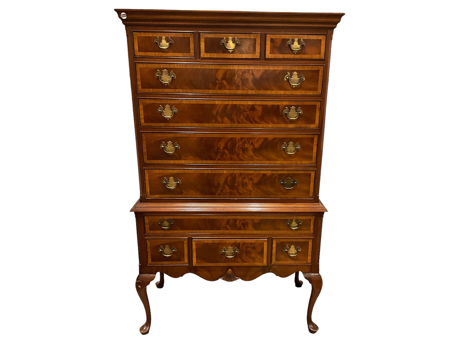 Mahogany Queen Anne Style Highboy 66 3/4 x 39 1/2 x 18 1/2 in. (169.5 x 100.3 x 47 cm.) (1 of 7)