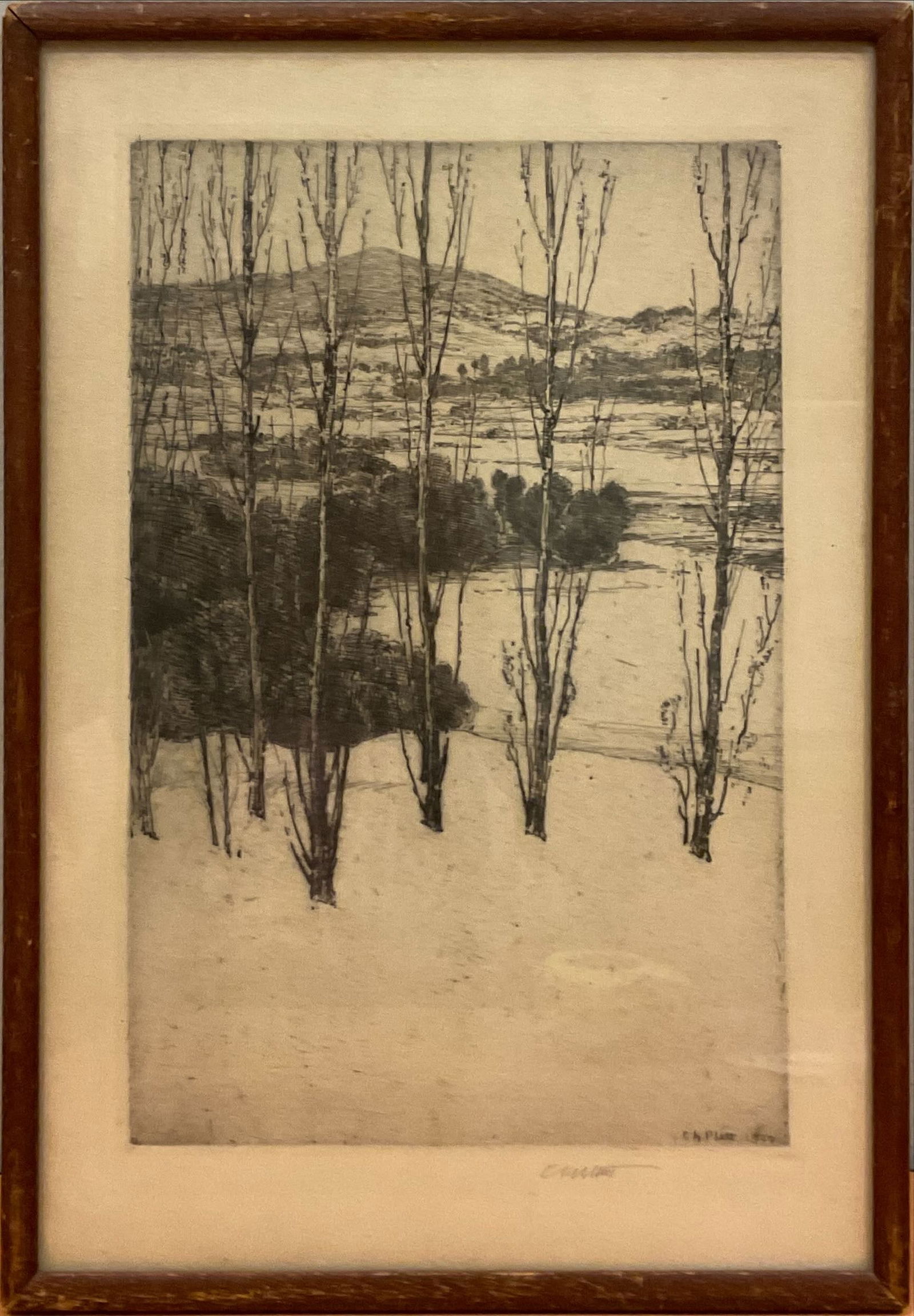 Charles Adams Platt Etching, The Mountain 13 x 9 in. (33 x 22.9 cm.) (1 of 3)
