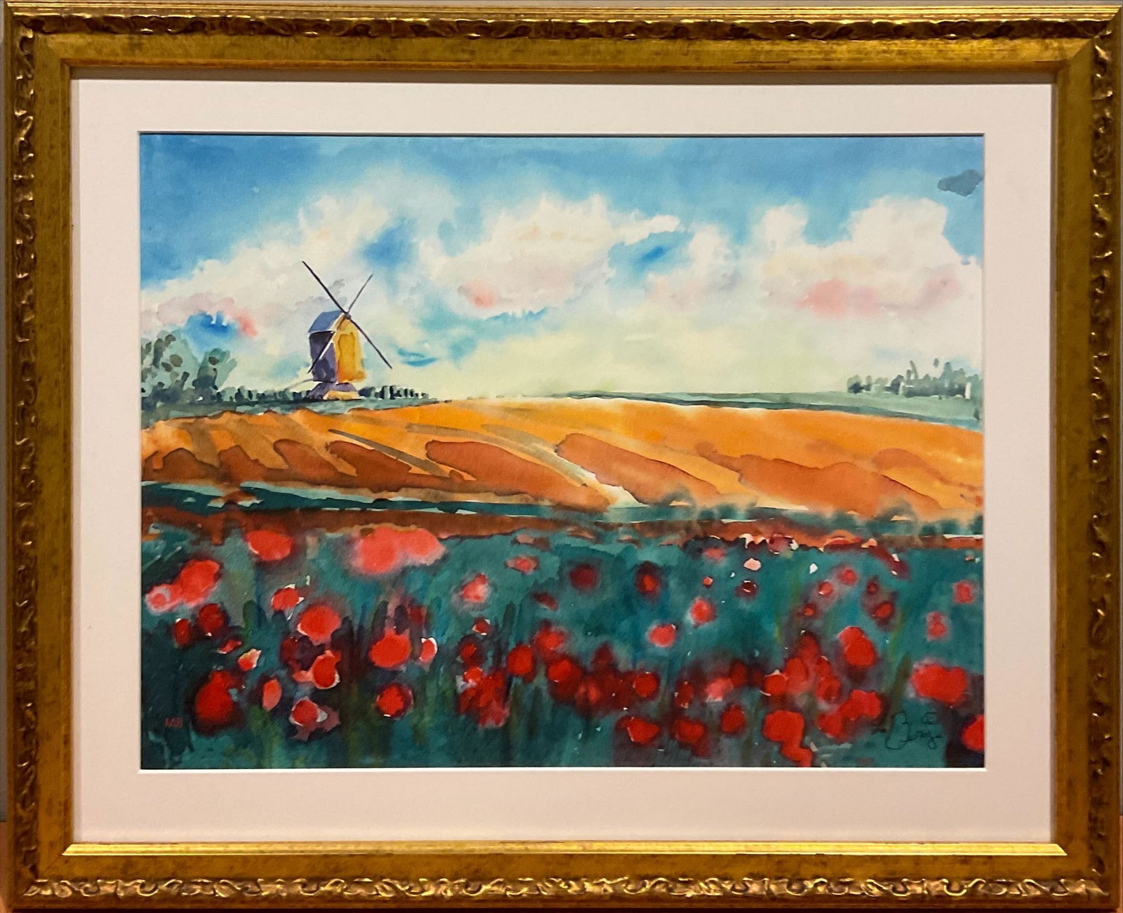 Nancy LaBerge Muren Watercolor, "Tulip Field on a Cool Summer Day" 17 x 20 1/2 in. (43.2 x 52.1 cm.) (1 of 1)