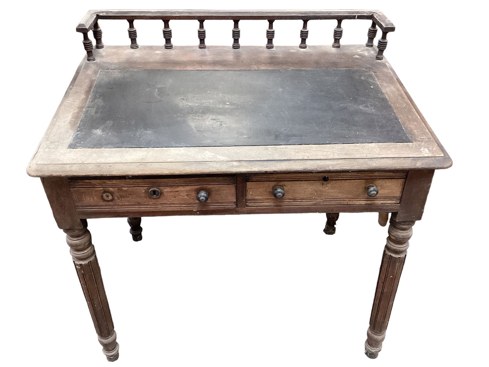 Primitive Slant Front Desk with Slate Top 36" H in back x 36" W x 25" D (1 of 1)