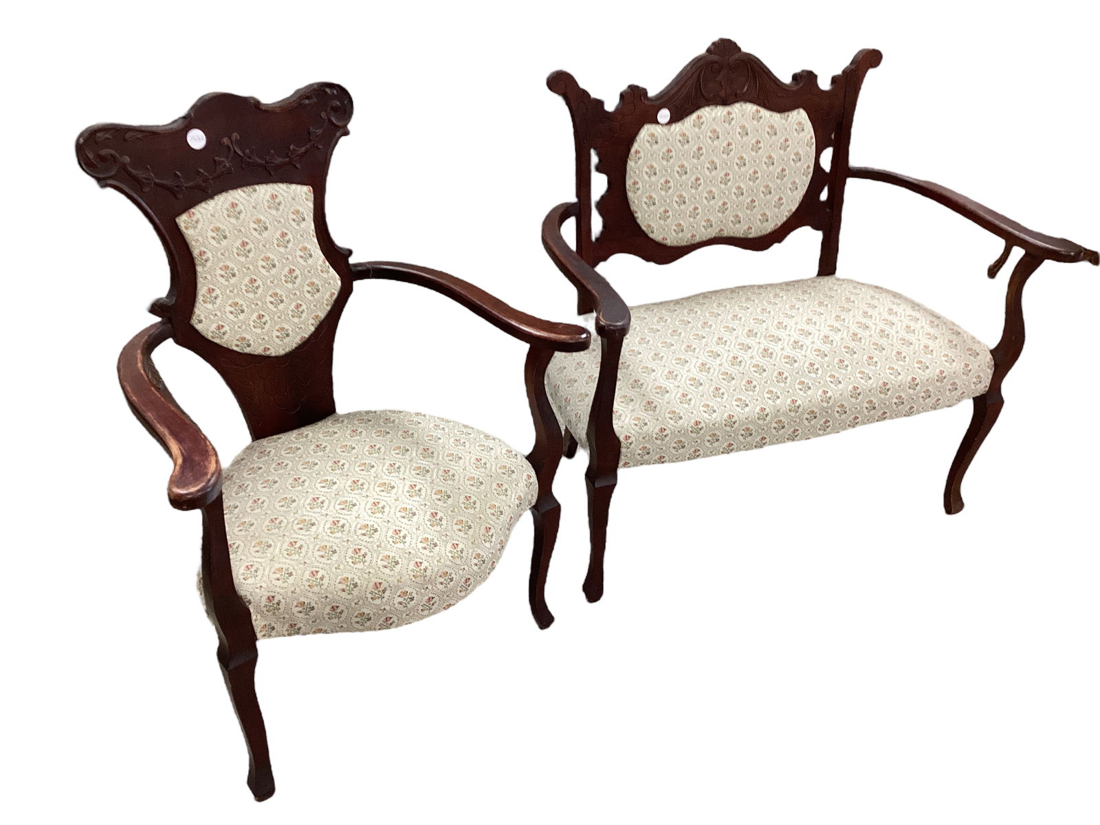 Victorian Parlor Chair and Settee (1 of 1)
