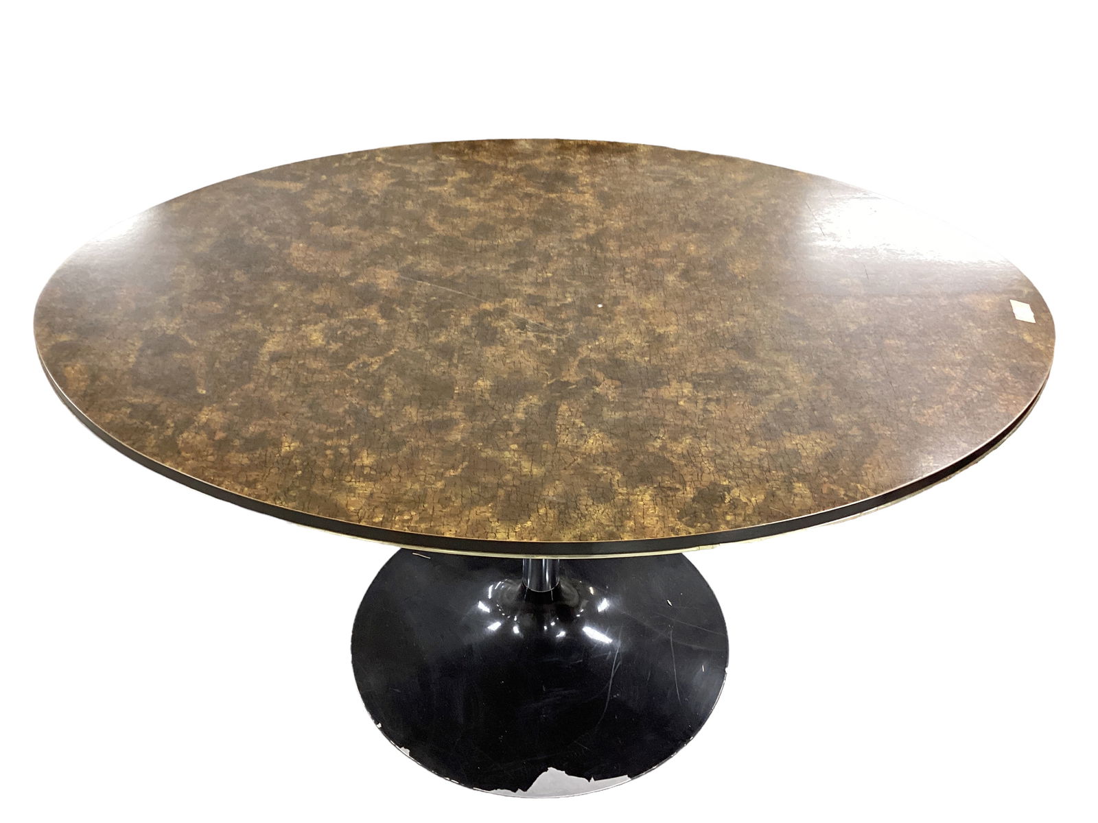 Mid Century Modern Oval Laminate Top Table 28 1/2" H x 54" L x 42" W (1 of 2)
