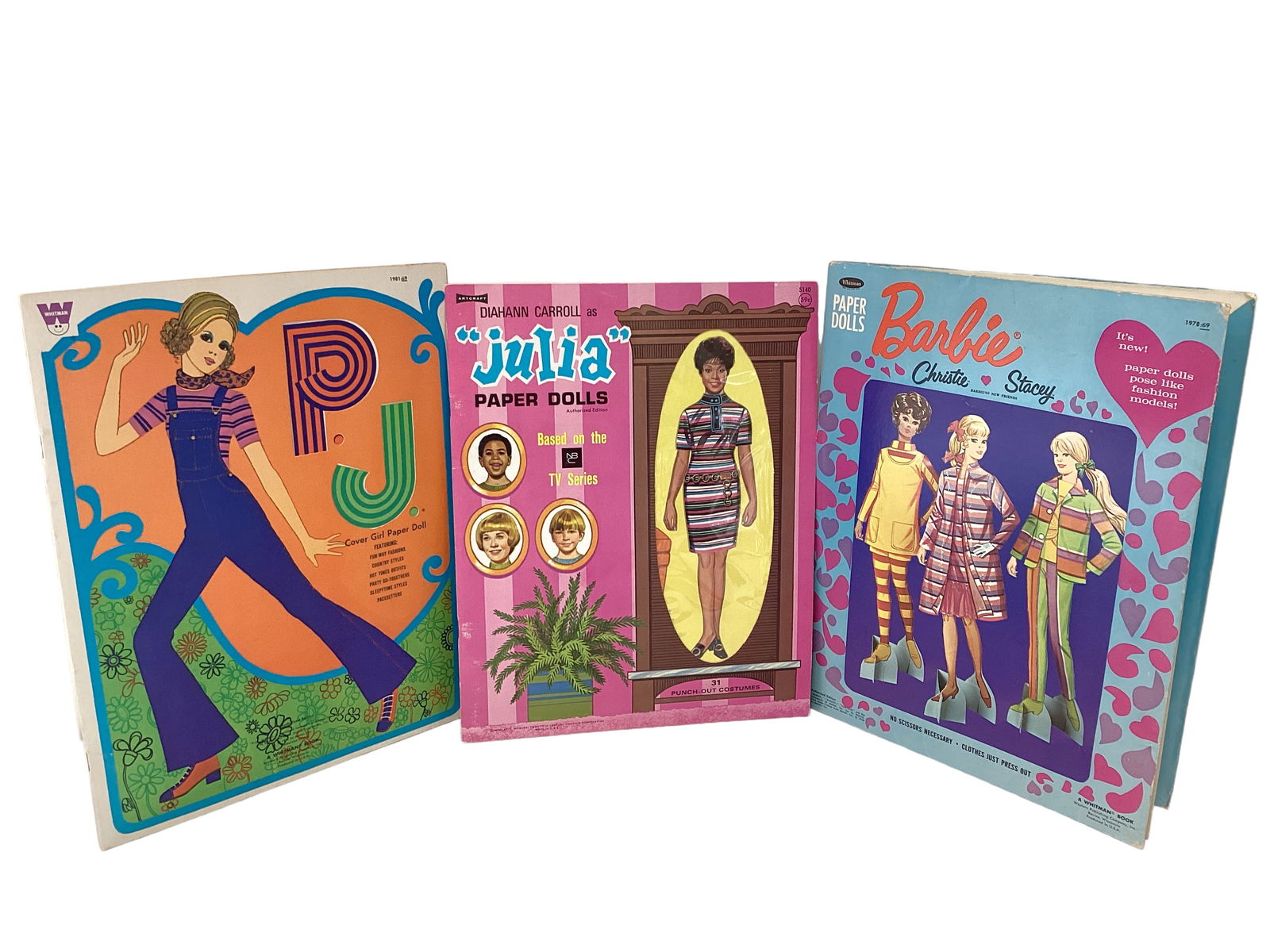 Fantastic Paper Doll Sets with Barbie and Friends, PJ and Julia Paper Dolls All Mint: Fantastic Paper Doll Sets with Barbie and Friends, PJ and Julia Paper Dolls All Mint(3) Great Paper Doll books including (1) Barbie, Christie and Stacey (dated 1968) untouched paper dolls in excellent