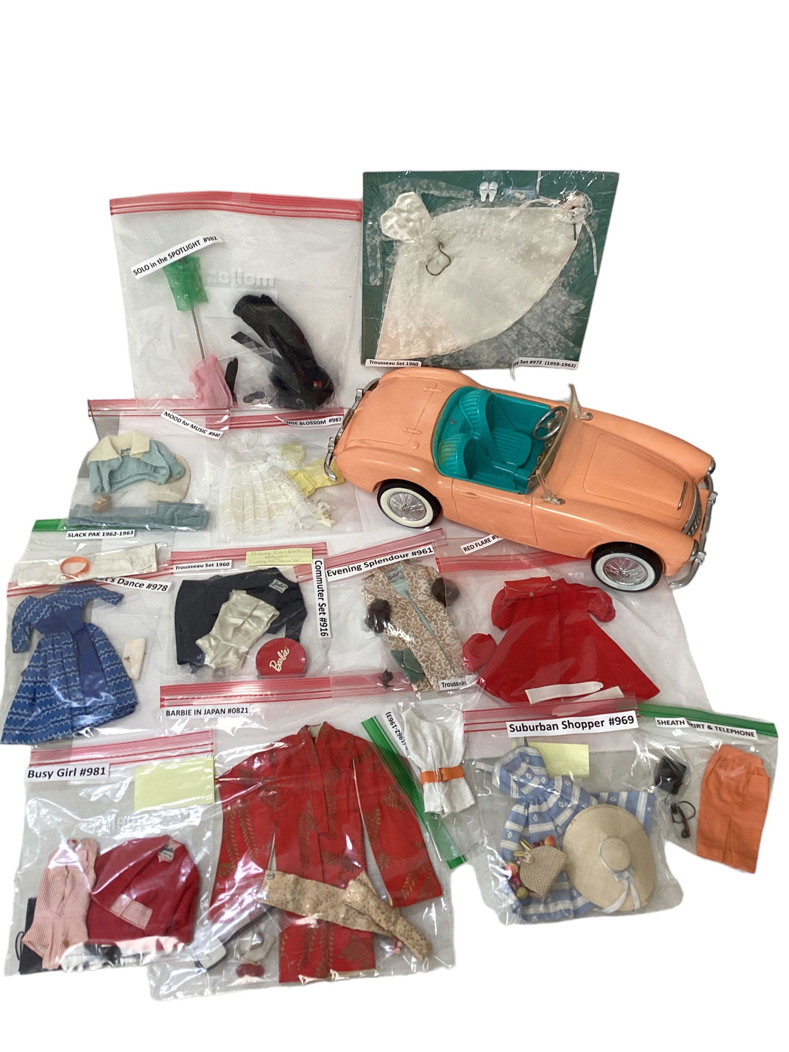 Beautiful Barbie Outfits Mostly Complete and Vintage Barbie Austin Healy (1 of 11)