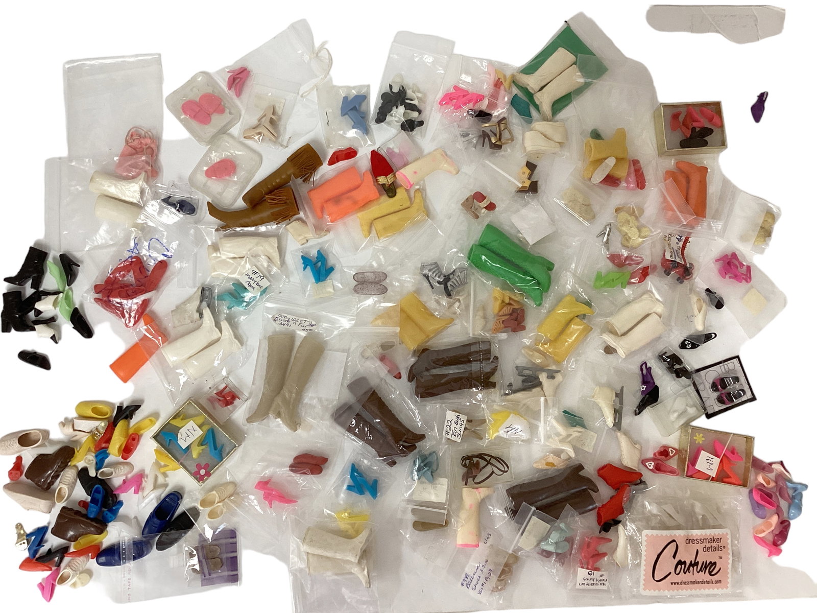 Large Lot of Mattel & Other Makers 11-1/2" Doll Shoes: Large Lot of Mattel & Other Makers 11-1/2" Doll Shoes Mattel are mostly from Japan, Korea. Others are not marked, or from dressmaker details, Hong Kong. Some singles, not many.
