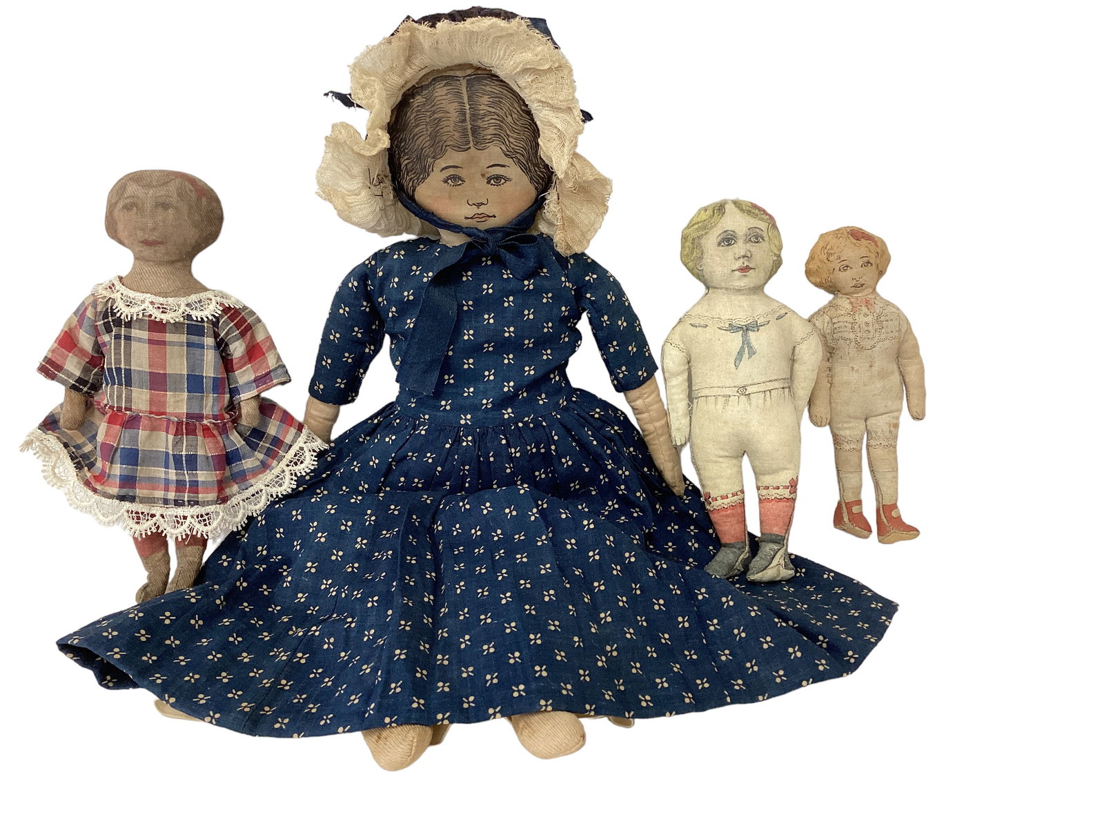 4 Lithographed Cloth Dolls (1 of 7)