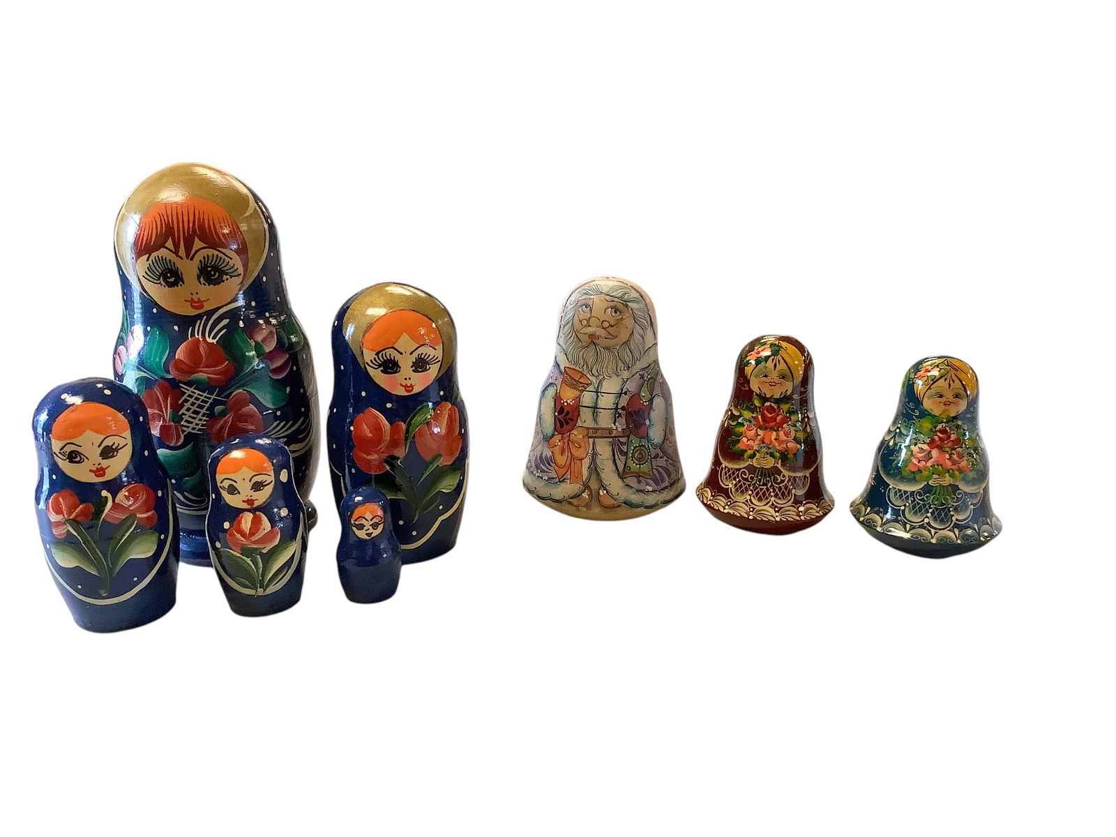 Nesting Dolls and Bells: Nesting Dolls and BellsSet of nesting dolls 1.75"-6.5" and 3 Russian bells 3.5"-4.5" high