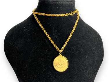 Mexico 20 Pesos Gold Coin in Bezel - On Chain