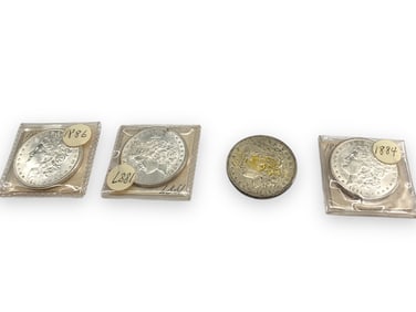 Four U.S. Morgan Silver Dollar Coins