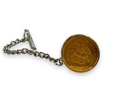 Dos Pesos Gold Coin Tie Tack