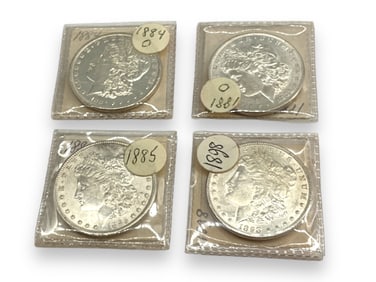 Four U.S. Morgan Silver Dollar Coins