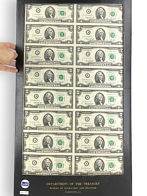 Uncut Sheet of $2.00 Notes