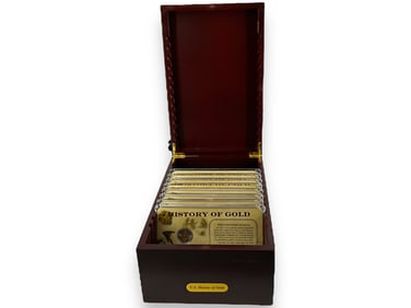"History of Gold" 14kt Gold Bullion Rounds in Packaging/Display Box