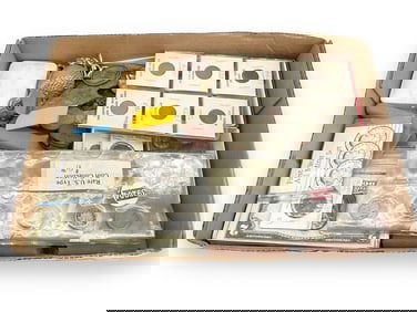 Assortment of Coins, Currency, and Accessories