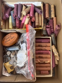 Assortment of U.S. One-Cent Coins and Nickels