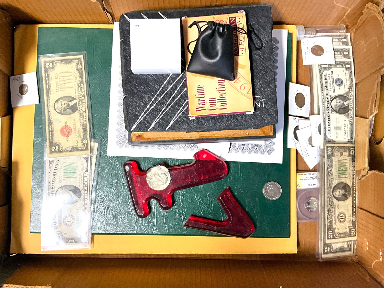 Assortment of Coins, Tokens, and a Wrist Watch (1 of 12)