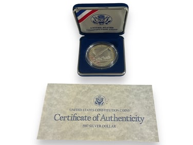 1987-P U.S. Commemorative Constitution Silver Dollar Coin