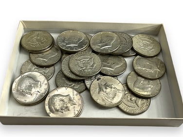 25 Kennedy Half Dollar Coins