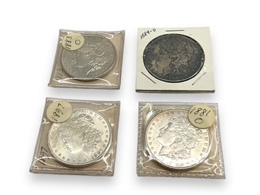 Four U.S. Morgan Silver Dollar Coins