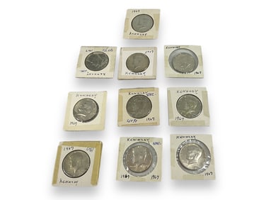 10 Kennedy Half Dollar Coins