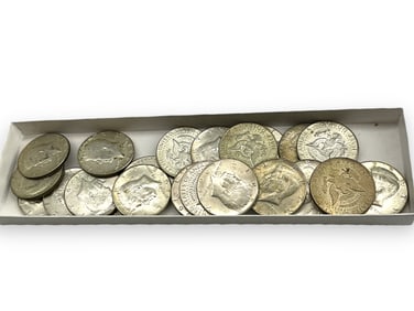 25 Kennedy Half Dollar Coins