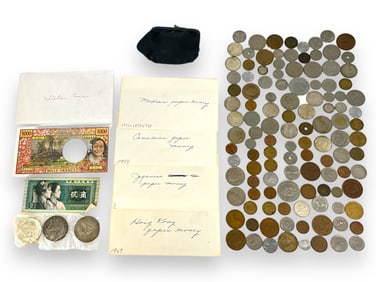 Assortment of Foreign Coins & Currency