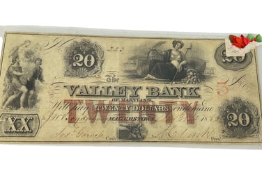 The Valley Bank of Maryland $20.00 Note