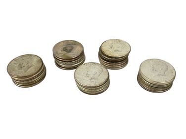 34 Kennedy Half Dollar Coins
