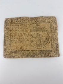 Continental Currency Four Dollar Note