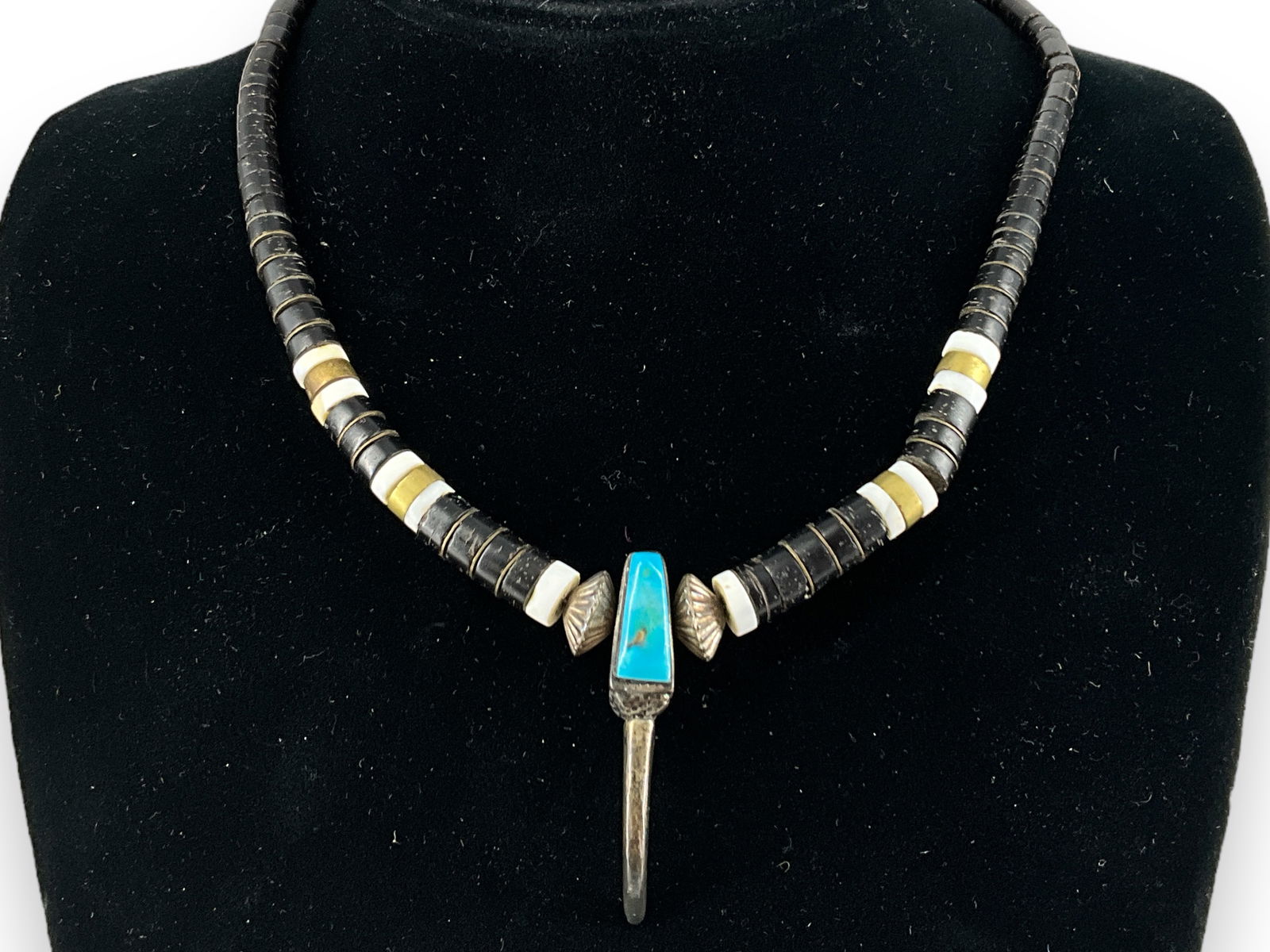 Heishi Bead Necklace w/Turquoise (1 of 5)