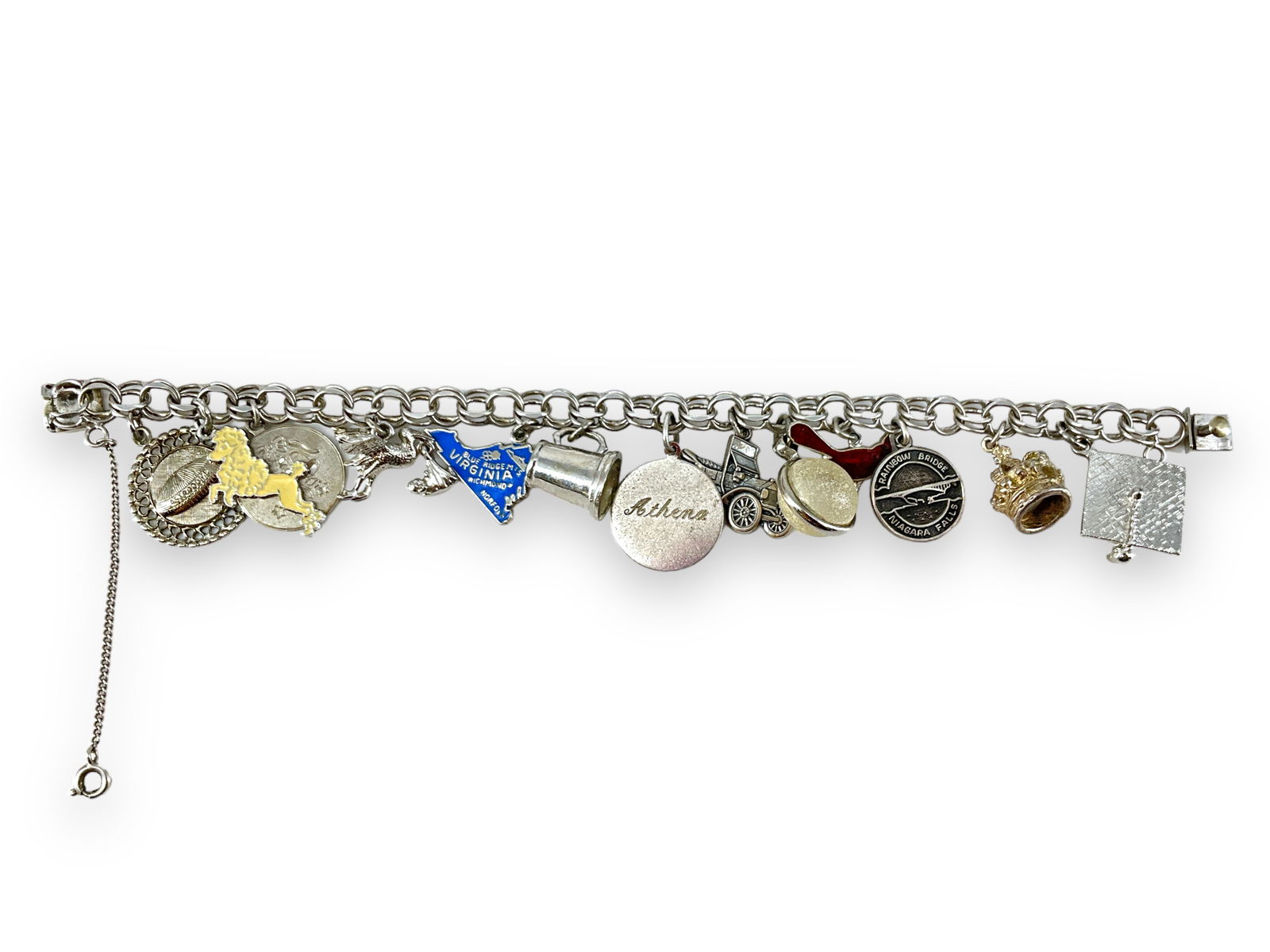 Vintage Charm Bracelet With Sterling & Silver Tone Charms (1 of 6)