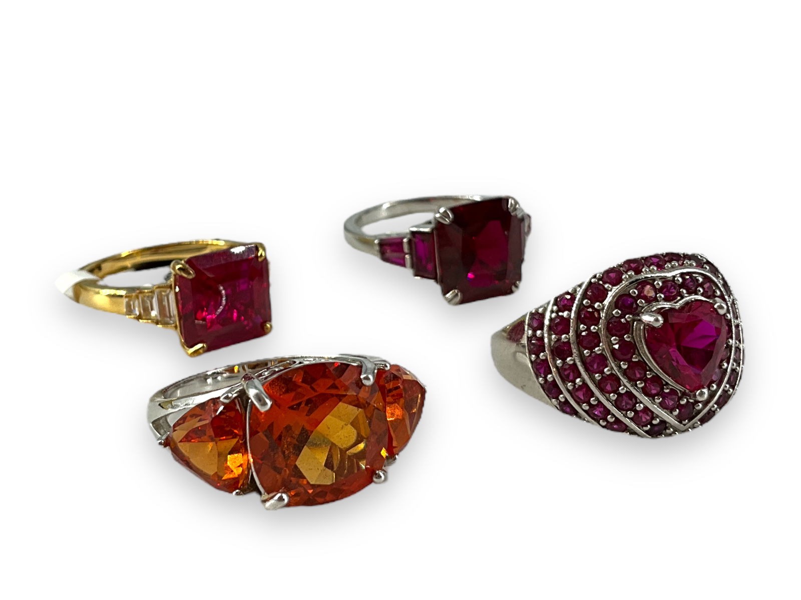 Sterling Silver and Synthetic Corundum Gemstone Rings (1 of 5)