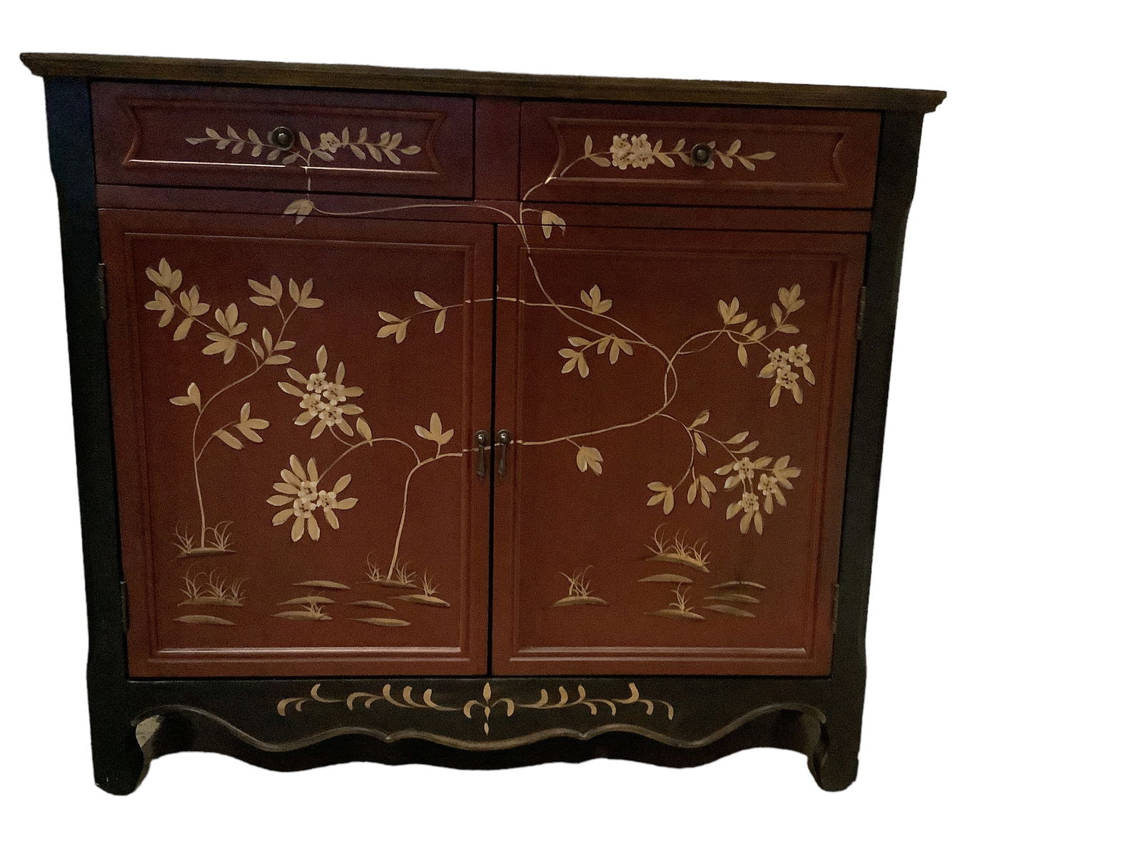 Asian Style Painted Cabinet (1 of 5)