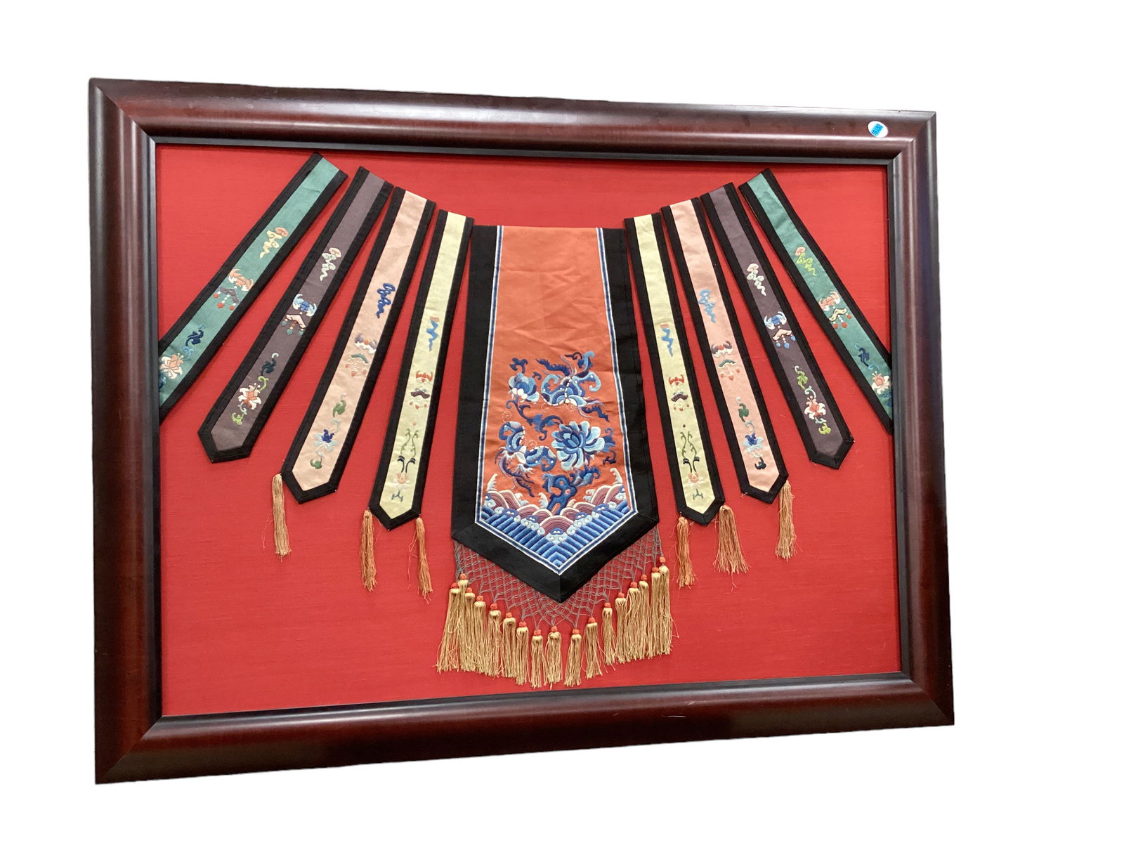 Large Framed Embroidery (Skirt) Textiles. 32 x 42 in. (81.3 x 106.7 cm.) (1 of 5)