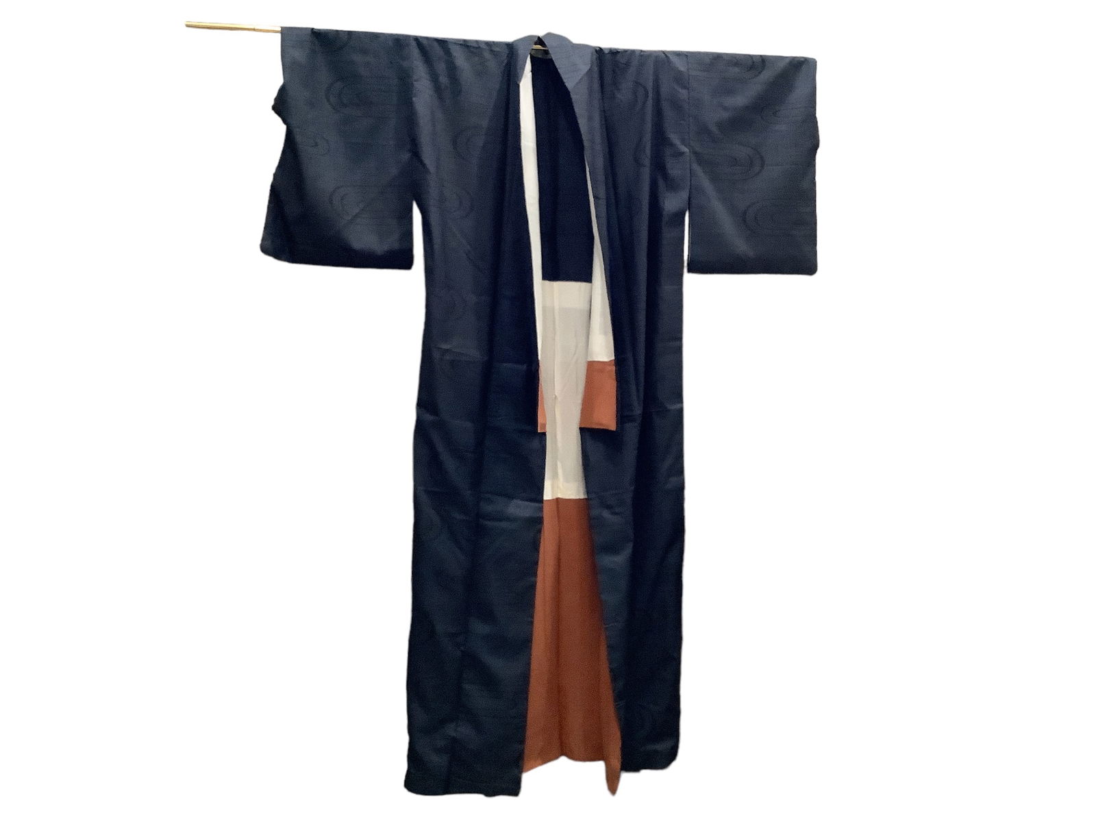 Vintage Color Block Kimono: Vintage Color Block Kimonoconstruction is very Nice unsure of Fabric.48" shoulder to shoulder19" sleeve length60" neck to hem