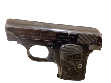 Colt Model Vest Pocket .25 Caliber Semi-auto Pistol SN:8521, 1909 Rare
