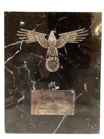 SS Marble Plaque Presented by the Leibstandarte SS Officers on Adolf Hitler's Birthday April 20,