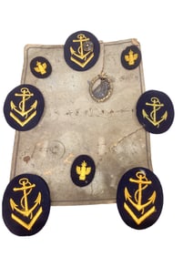 German Navy Badge WWII High Seas Cruiser on Salesman Sample Card Original Insignia