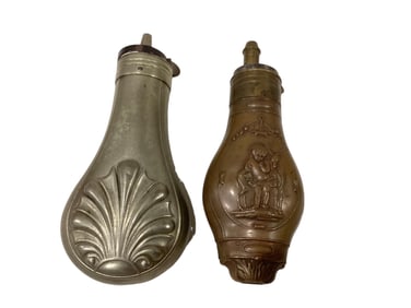 2 Small Dixon & Sons Powder Flasks