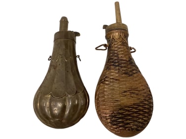Lot of 2 Powder Flasks
