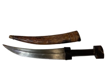 Antique 19th c. Turkish Ottoman Kurdish Dagger Khanjar - Jambiya Overall length 14" sheathed blade 8
