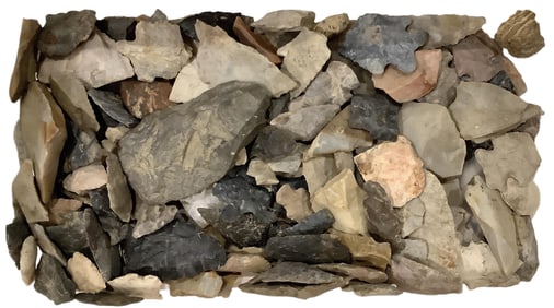 Large Lot of American Indian Points and Flint Pieces