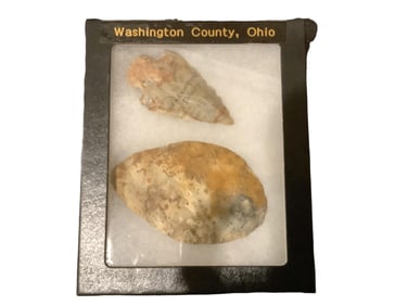 (2) American Indian Flint Points Largest is 3.5" long