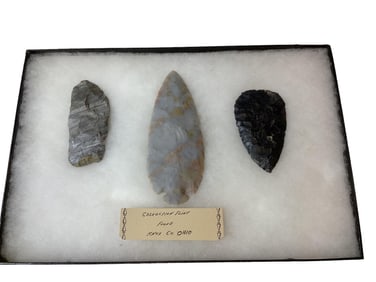 3 Pieces Coshocton Flint Found in Knox Co. Ohio Length from 3 1/4" to 5 1/4" long