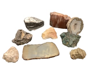 Group of 9 Rock and Mineral Specimens