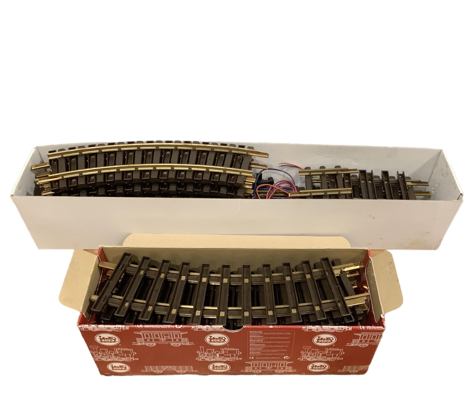 LGB G Gauge Track: LGB G Gauge Track Assortment of track pieces, including #11000 and a box of miscellaneous pieces