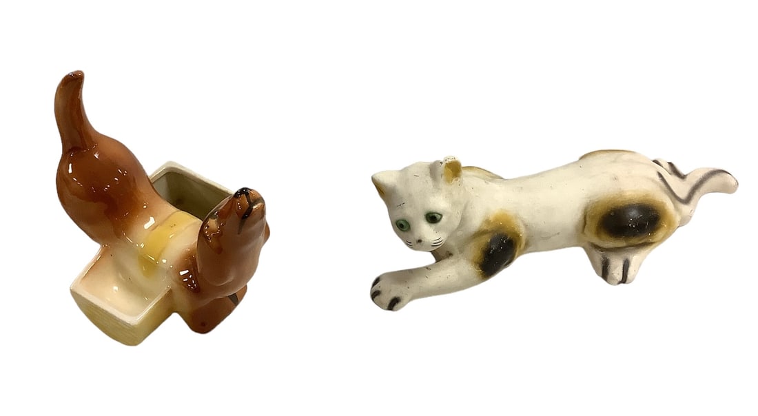 Ceramic Dog and Cat Figurines (1 of 1)