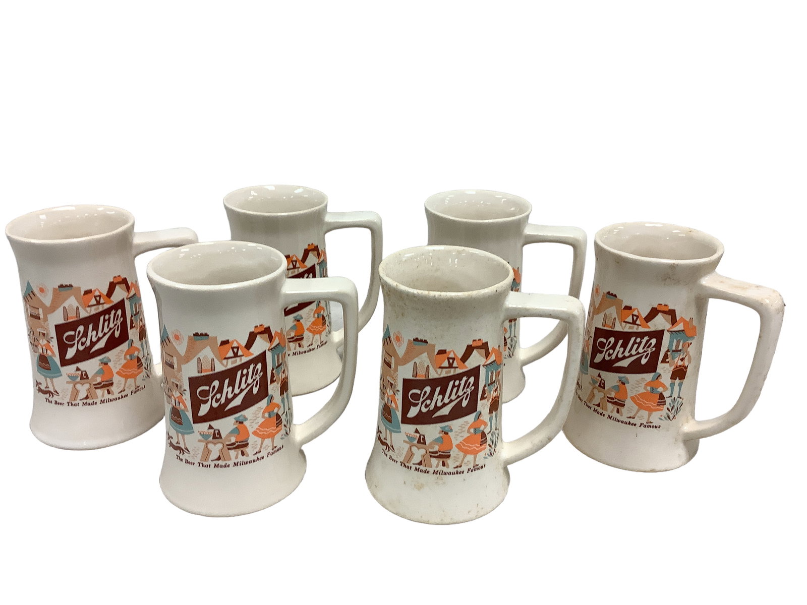 Vintage Schlitz Beer Ceramic Mug/Steins 6 in. (15.2 cm.) (1 of 2)