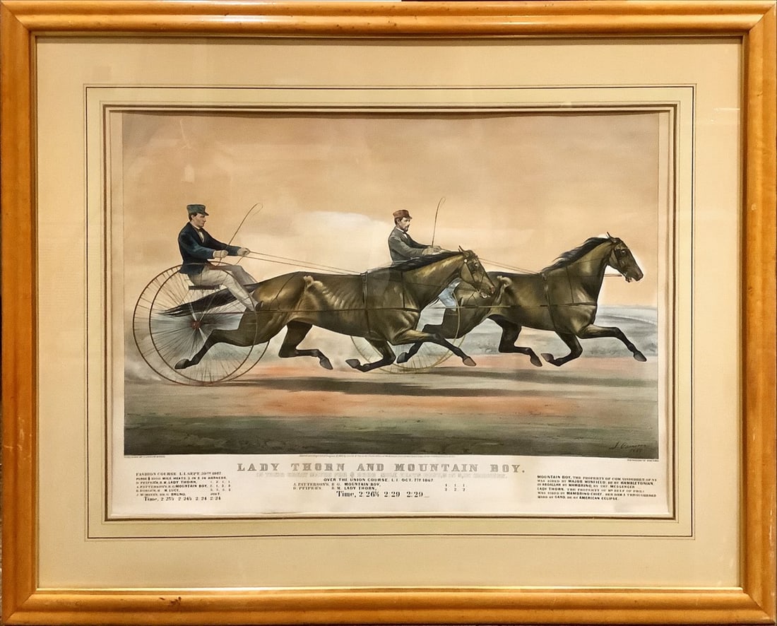 Currier & Ives Print, "Lady Thorn and Mountain Boy" 19 1/2 x 27 1/2 in. (49.5 x 69.9 cm.), Frame: 29 (1 of 3)