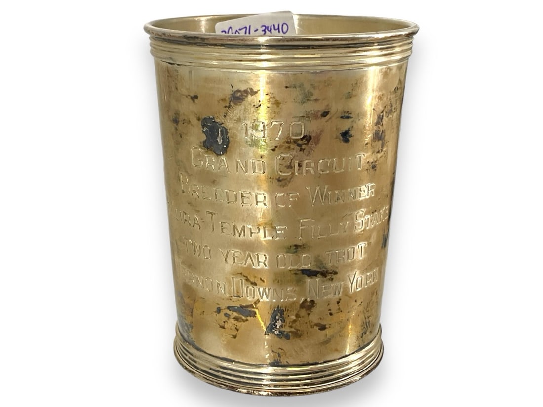 Hallmarked "Sterling - Trees" & Engraved Julep Cup (1 of 8)